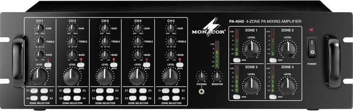 Monacor ELA-Verstärker PA-4040 40 W 4-Zonen (Verstärker)