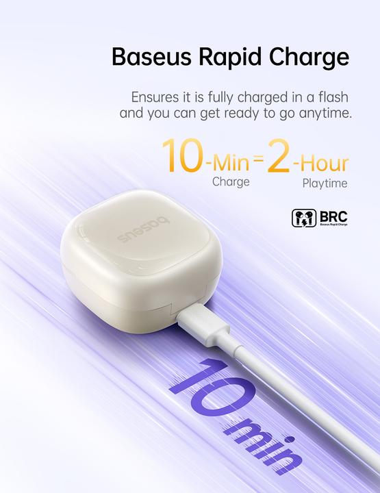 Actual product image Baseus Bass BD1 TWS TWS Starlight Off-White (35 h, Wireless)