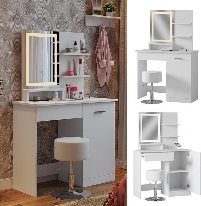 Actual product image Vicco Julia with stool and lighting (90 x 38 x 137.5 cm)