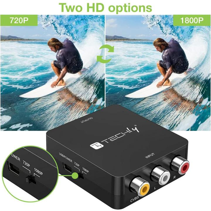 Produktbild NoName AV-Composite-Video- und Audiokonverter 3x Cinch auf HDMI 1080p