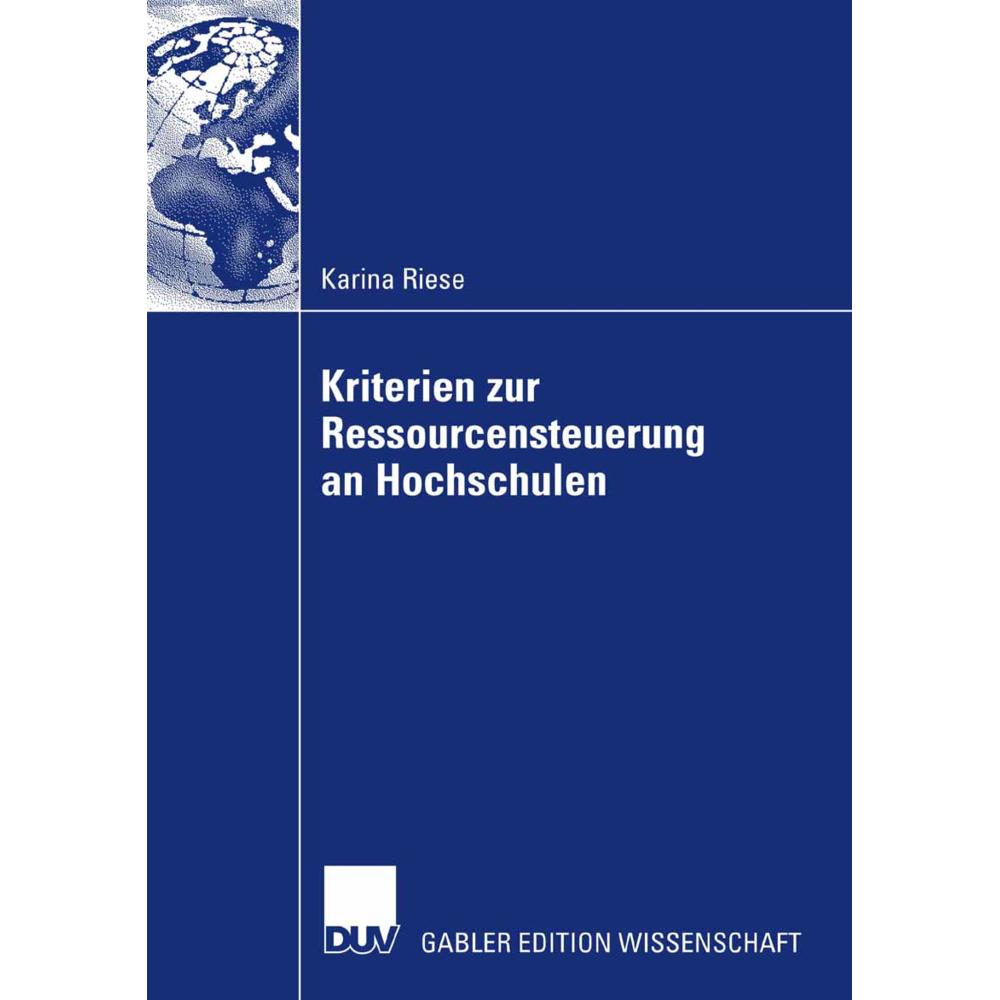 Kriterien zur Ressourcensteuerung an Hochschulen, Fachbücher von Karina Riese