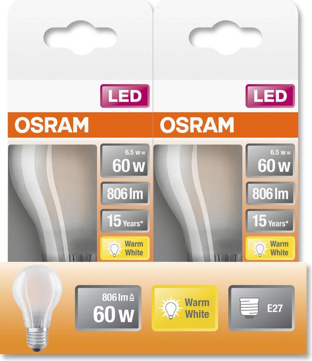 Immagine prodotto Osram Retrofit Classic A (E27, 6.50 W, 806 lm, 1 x, E)