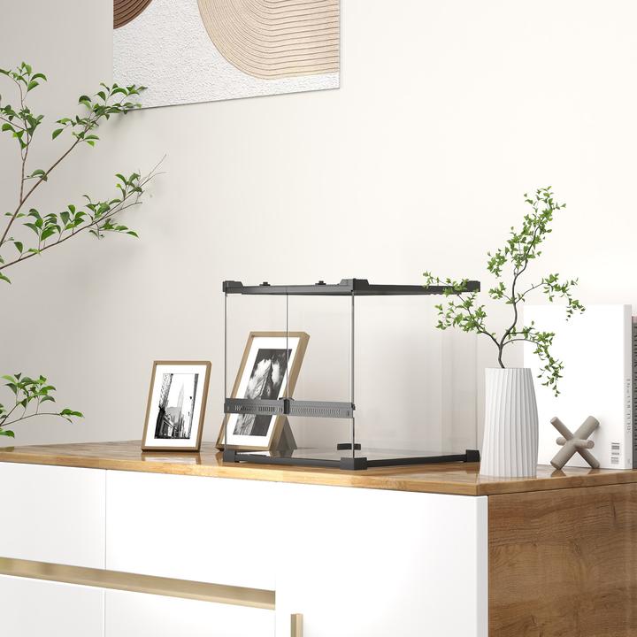 Image du produit PawHut Terrarium Hartglas, Stahl Schwarz
