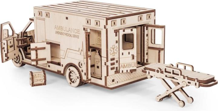 Actual product image Eco Wood Art Mechanical 3D wooden-puzzle - Ambulance (386 parts)