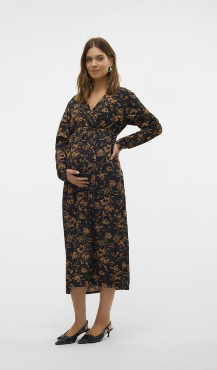 Produktbild Mamalicious Normal geschnitten V-Ausschnitt Schmale Ärmel Midikleid Kleid (XS)