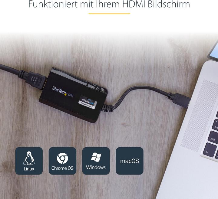 Produktbild StarTech USB 3.0 To HDMI Video Adapter (HDMI, 9 cm)