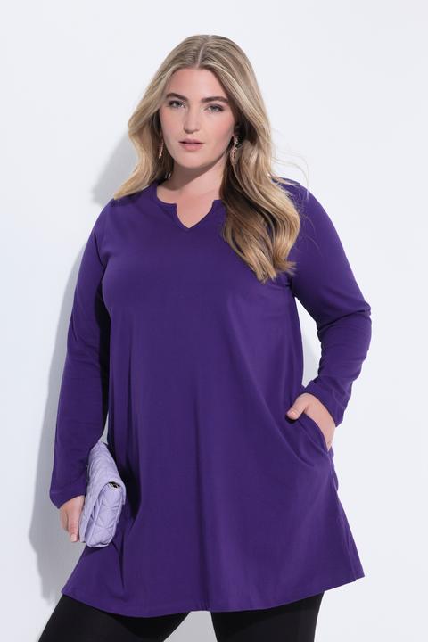Produktbild Ulla Popken Longshirt, A-Linie, Tunika-Ausschnitt, Langarm (54)