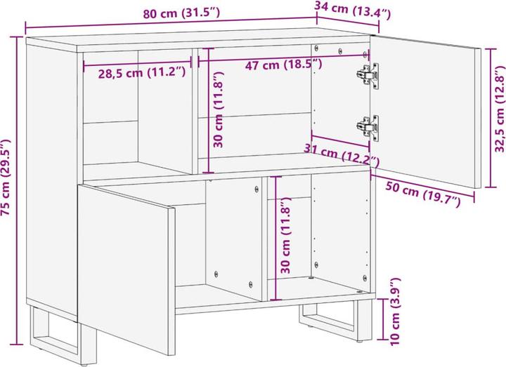 Nutritional values and ingredients vidaXL Sideboard
