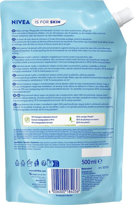 Actual product image NIVEA Creme Soft Refill Duo (Liquid soap, refill)