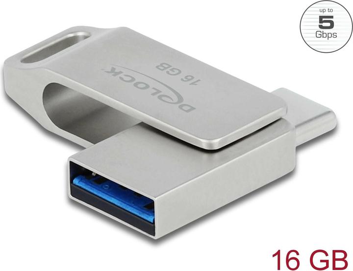 Actual product image Delock USB flash drive (16 GB, USB 3.2, USB-A, USB-C)