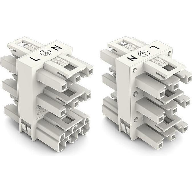 25x Wago Netz-Verteiler Netz-Stecker -, Elektronikkabel + Stecker, Weiss