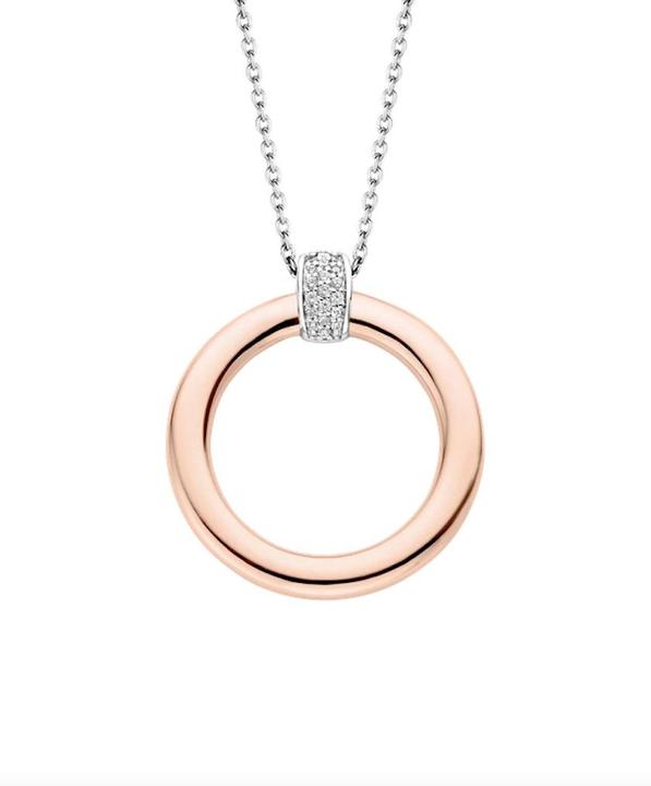 Ti Sento Milano Collier rund mit Zirkonia rosèvergoldet 3924ZR/48 (925 Sterling Silber, 52 cm)