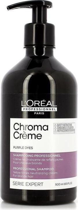 Actual product image L'Oréal Professionnel CHROMA CRÈME purple dyes professional shampoo 500 ml (500 ml, Liquid shampoo)