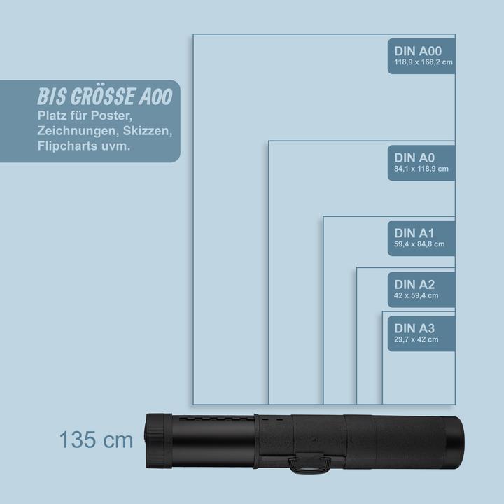 Image du produit Relaxdays - Posterrolle ausziehbar mit Griff, XL, 81–135 x 18,5 cm
