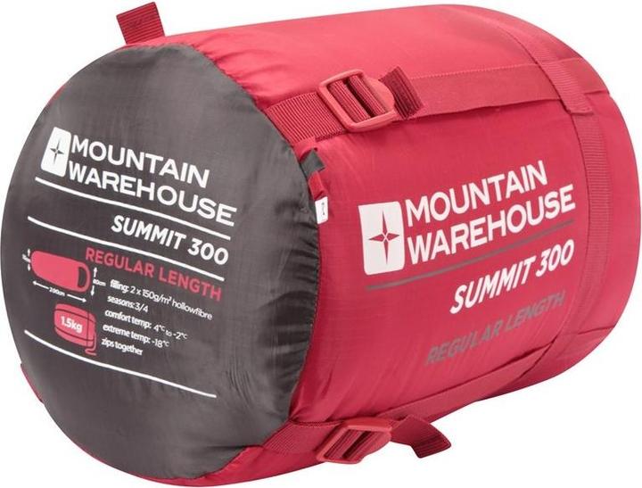 Actual product image Mountain Warehouse Summit 300 Left Zip Winter Mummy Sleeping Bag (215 cm)