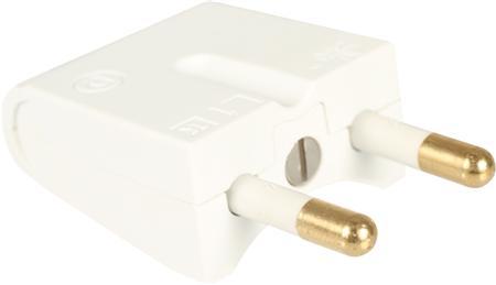 LK Plug 2-pole, not earthed, flat, straight, white