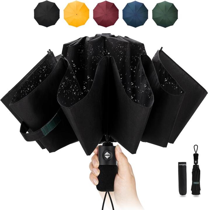Alopini Compact Travel Umbrella Large Stormproof - Inverted folding umbrella, automatischer Taschenschirm