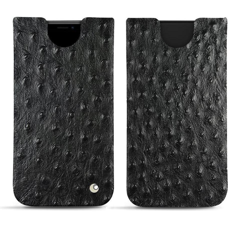 Noreve Lederschutzhülle (Apple iPhone XS Max), Smartphone Hülle, Schwarz