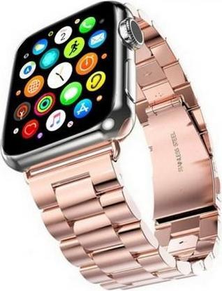 pasek Metal Apple Watch 42/44/45mm różowo złoty/pink gold (Stainless steel)