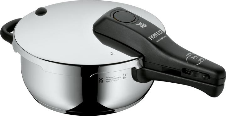 Produktbild WMF Dampfkochtopf Schnellkochtopf 3l Perfect Induktion Edelstahl 18/10 (22 cm, Dampfkochtopf, Edelstahl)