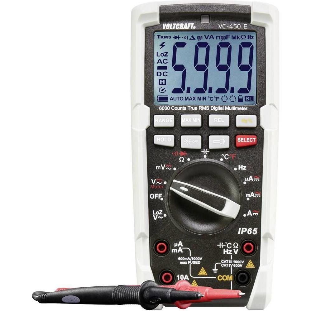Voltcraft, Multimeter, Hand-Multimeter digital Kalibr (CAT III 1000V, CAT IV 600V)