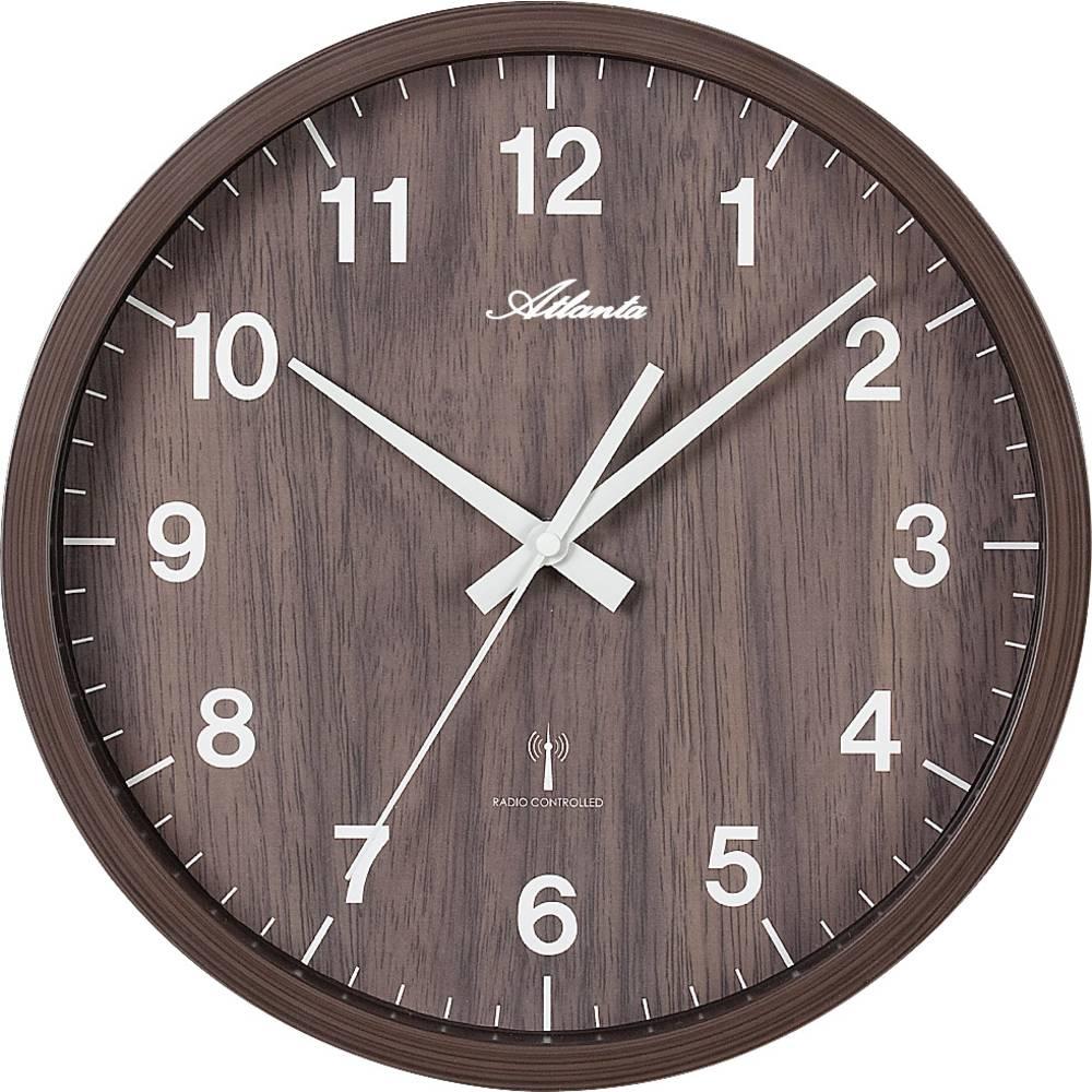 Atlanta, Armbanduhr, Funk Wanduhr Uhren 4438/20 265, Braun