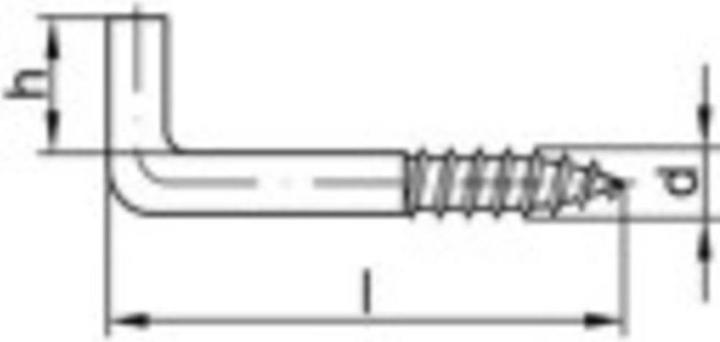 Produktbild Toolcraft Gerade Schraubhaken 40 mm Stah (100 Schrauben pro Stück)
