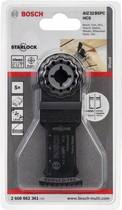 Actual product image Bosch Professional Zubehör HCS plunge cut saw blade AIZ 32 BSPC Hard Wood, 50 x 32 mm, pack of 5