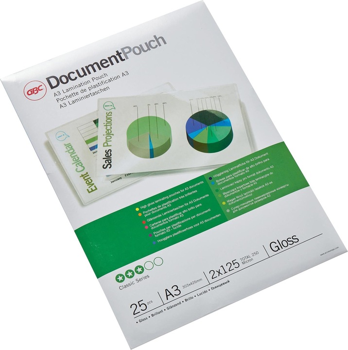 GBC DOCUMENT POUCH - Heisslaminier-Folientaschen (A3, 25 Stück, 125 µm)