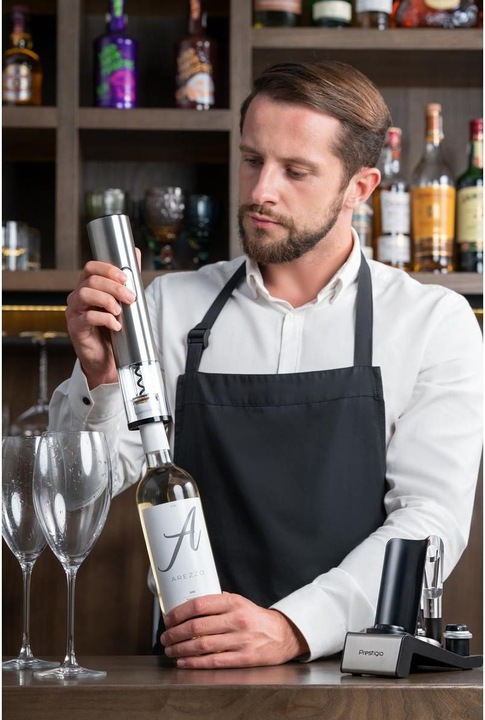 Produktbild Prestigio Bolsena elektrisches Weinöffner-Set matt black retail (Elektrischer Korkenzieher)