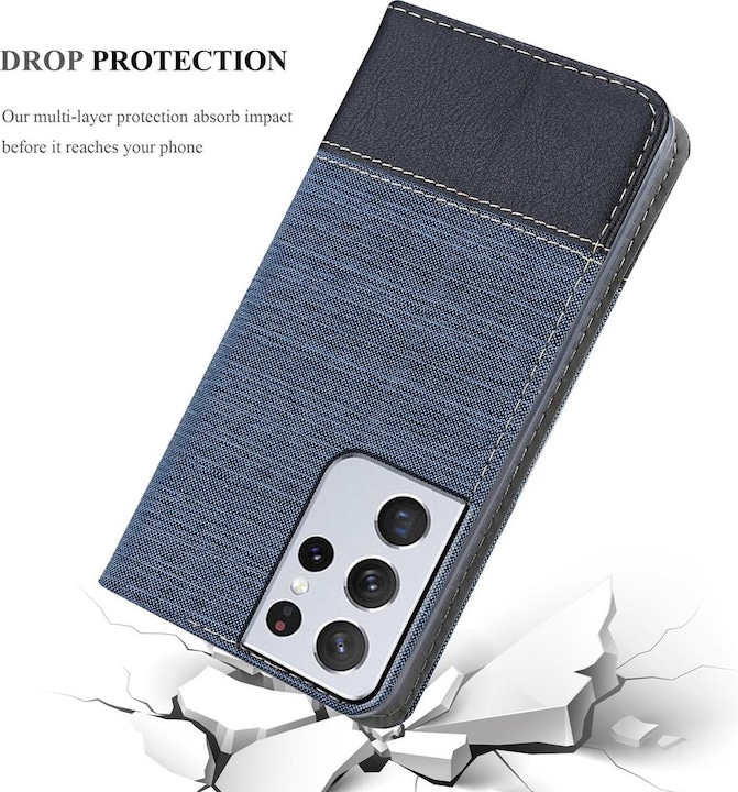Produktbild Cadorabo Book Jeans Optik Cover (Samsung Galaxy S21 Ultra)