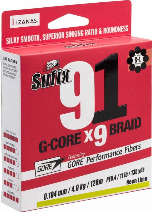 Actual product image Sufix 91 Braid 16,5 (8.10 kg, 0.17 mm)