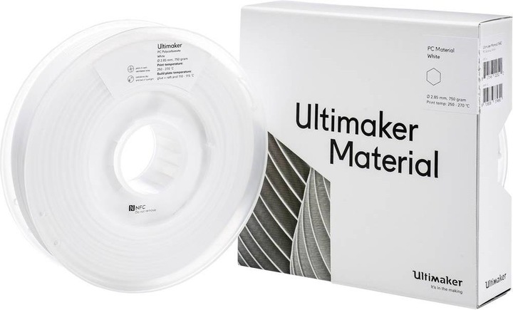 Actual product image Ultimaker Filament (Polycarbonate) (PC, 2.85 mm, 750 g, White)
