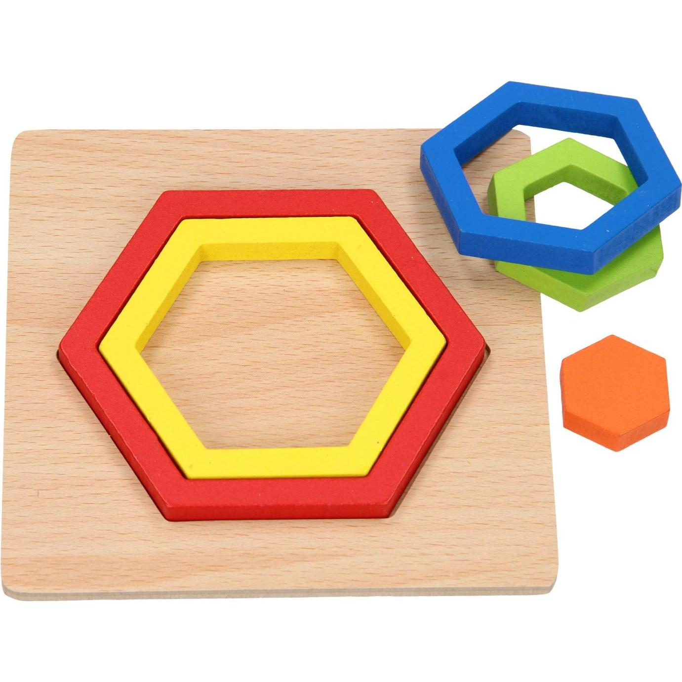 Holzformpuzzle - Sechseck
