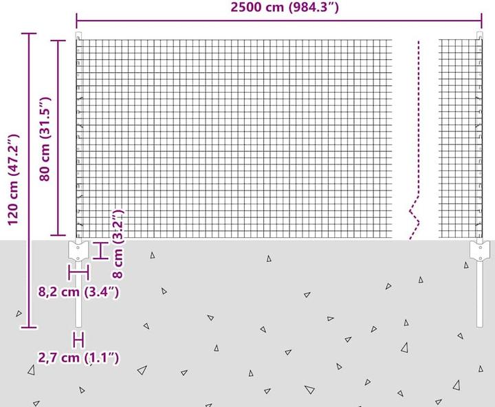 Produktbild vidaXL geschweisster Drahtzaun