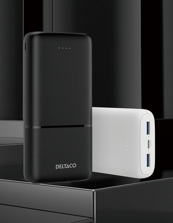 Image du produit Deltaco Banque d'alimentation 10 000 mAh, 2x USB-A 18 W, 1x USB-C PD 20 W - Noir (10000 mAh, 20 W, 37 Wh)