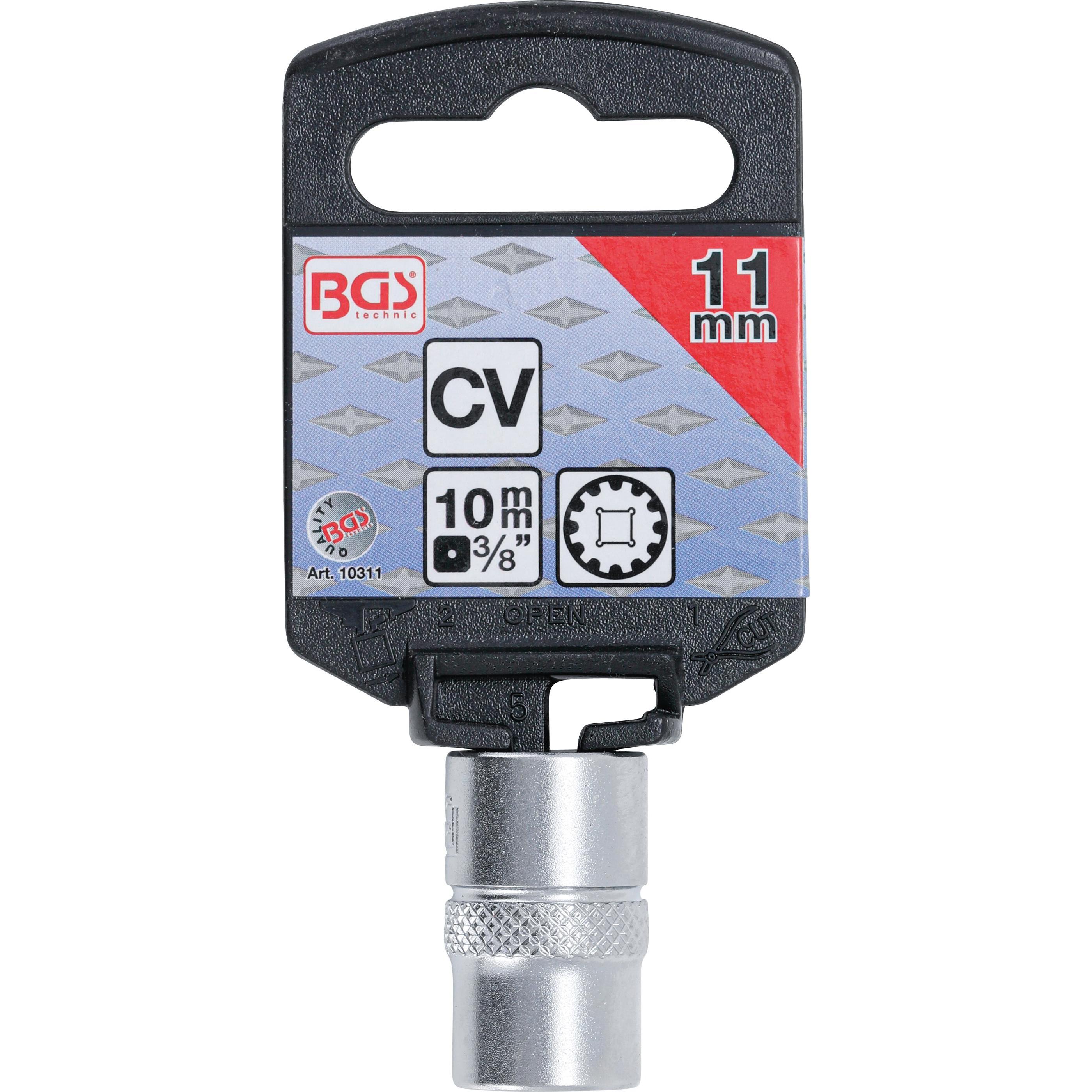Thumbnail - BGS, Steckschlüssel + Stecknuss, Steckschlüssel-Einsatz Gear Lock Antrieb Innenvierkant 10 mm (3/8") SW 11 mm (11 mm)