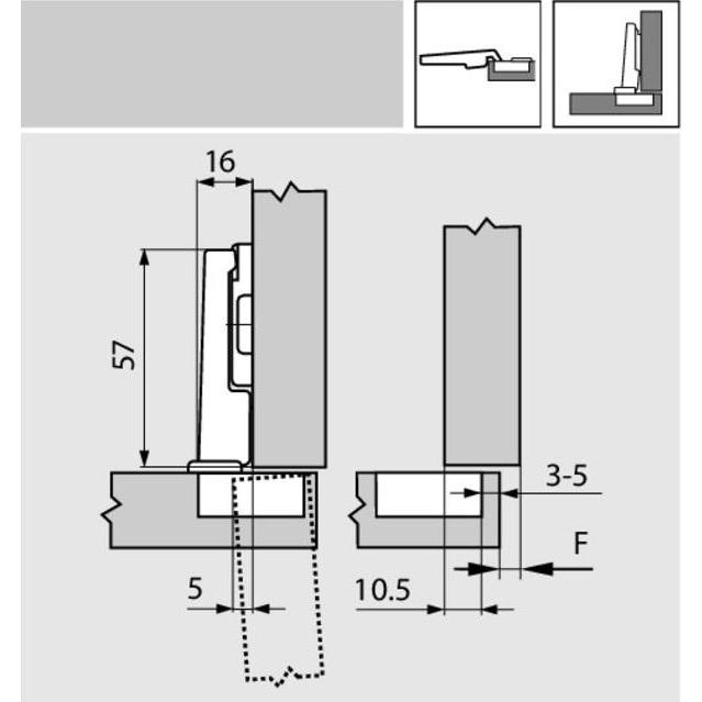 Thumbnail - Blum, Möbelscharnier, Kühlschrank Topfband MODUL, Eckband
