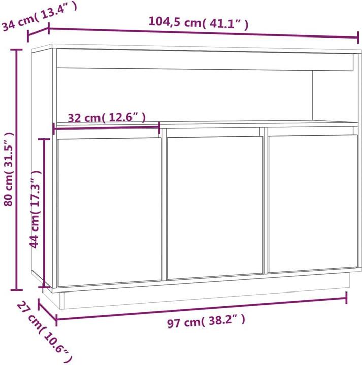 Produktbild vidaXL Marcy (104.50 x 34 x 80 cm)
