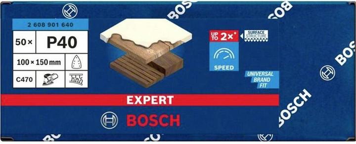 Produktbild Bosch Professional Zubehör EXPERT C470 Schleifpapier, 100 x 150 mm, G 40, 50 Stück (40)