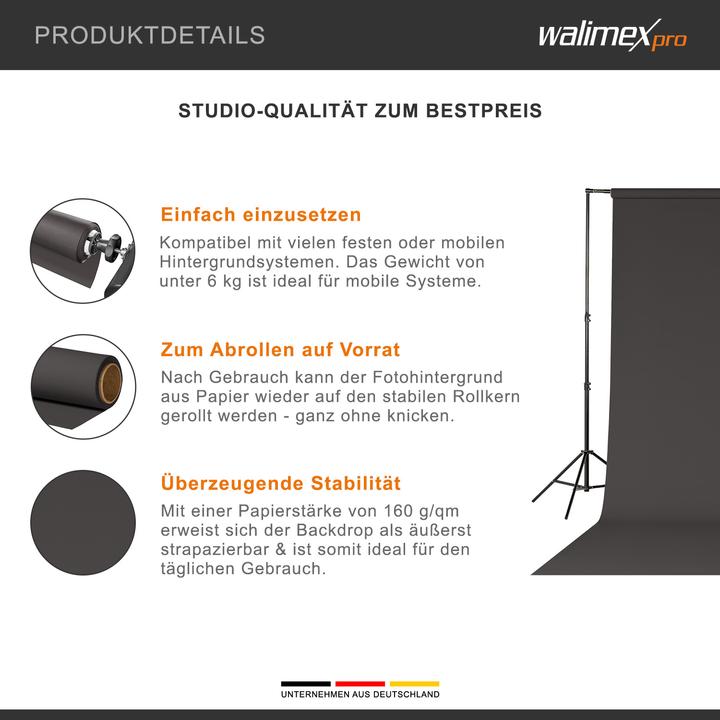 Produktbild Walimex pro Hintergrundkarton 2,72x10m, carbon grey (272 cm)