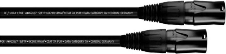 Produktbild Cordial 15588 RJ45 Netzwerkkabel, Patchkabel CAT 7a S/FTP 1.00 m Schwarz PUR-Man (S/FTP, CAT7a, 1 m)