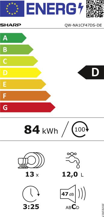 Label énergétique Sharp QW-NA1CF47DS-FR