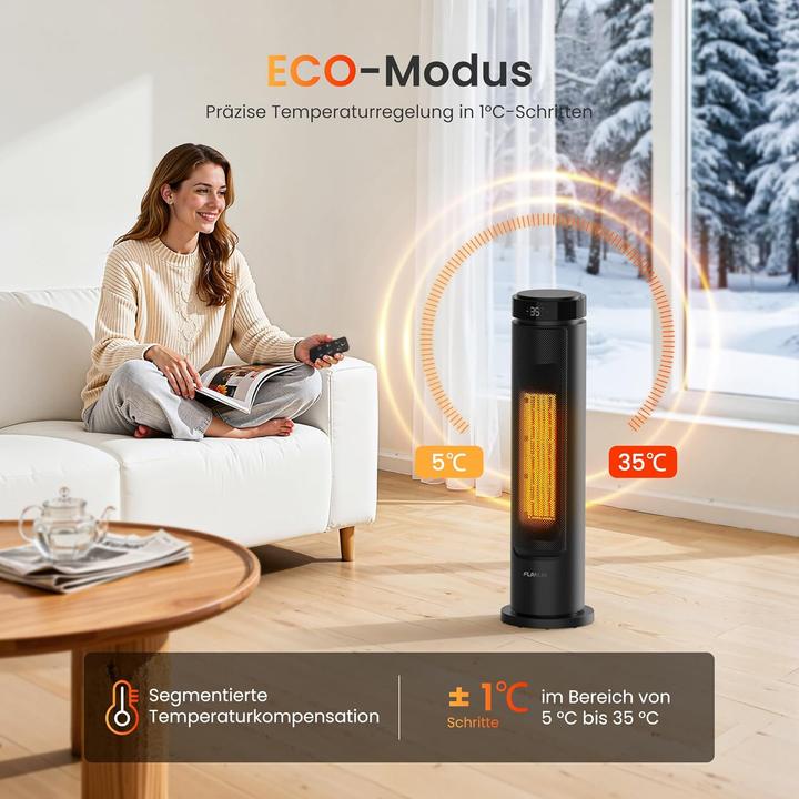 Actual product image Flanur Turmheizlüfter mit Fernbedienung (2000 W)