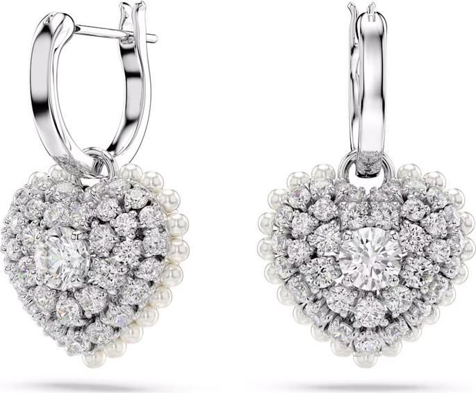 Actual product image Swarovski Hyperbola Drop Earrings Heart White (Swarovski Metal)