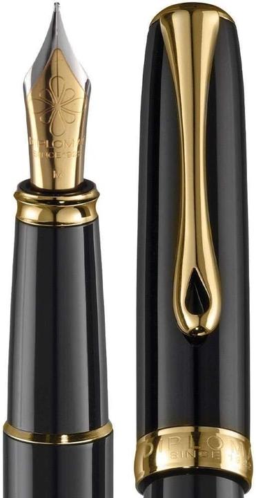 Image du produit Diplomat Stylo plume Excellence A2 laqué noir doré M (Noir/Or, 1 x)