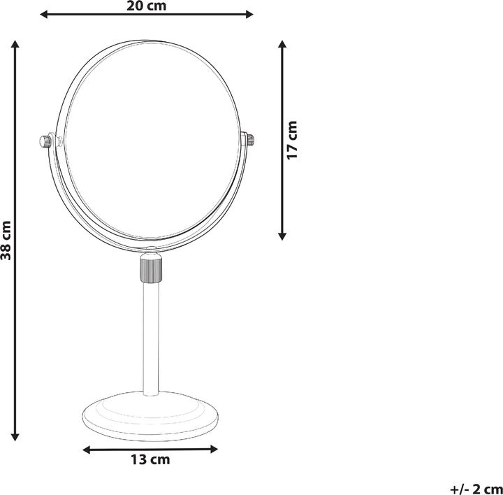 Actual product image Beliani Cosmetic mirror ø 20 cm Gold AVERYON