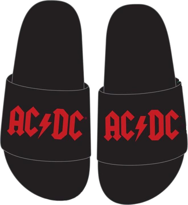 Actual product image AC/DC Unisex Adult Logo Slippers (M)