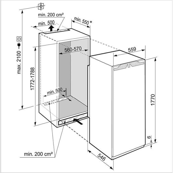 Immagine prodotto Liebherr Frigorifero integrato EURO-Norm Plus IRBe 5121 LHD (275 l)