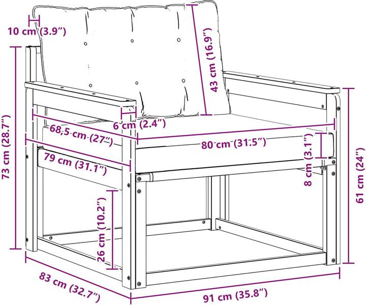 Produktbild vidaXL Outdoor-Sofa